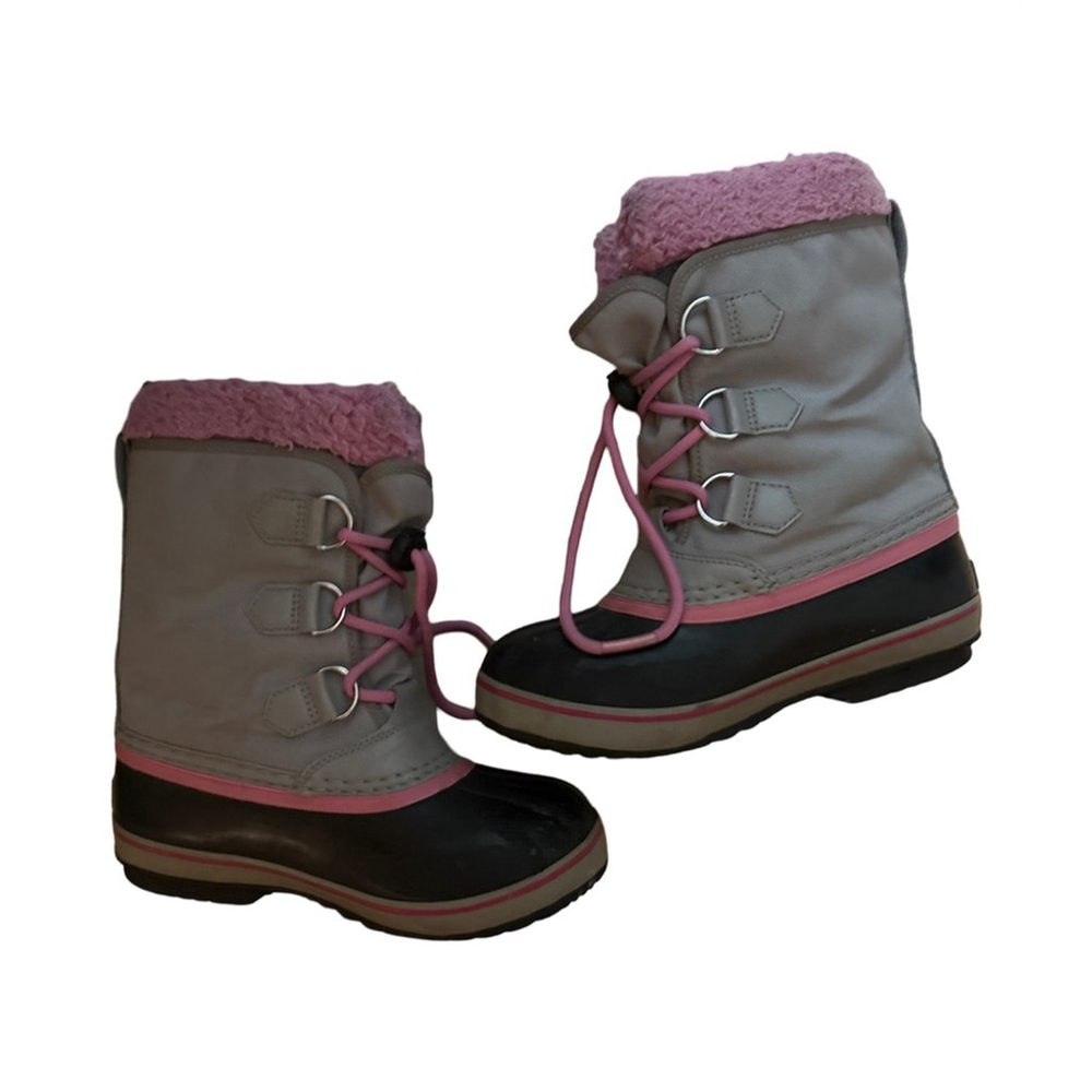 Sorel Kids Yoot Pink and Gray Winter Boots - size 2